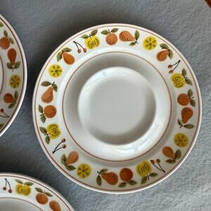 Vtg 60s 70s Mikasa Mediterrania Sarasota saucers- set of 8 - fruit Themed Tropic